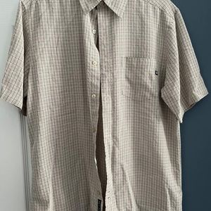 Marmot Plaid Tan Button Down Shirt Medium